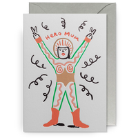 Hero Mum Retro Illustrated Greeting Card | Marie Assénat